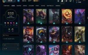 Bronze 4 com 150 Champs e 232 Skins ( Mais de 20 Jogos )