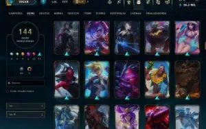 Prata 2 com 130 Champs e 144 Skins ( ADC / SUP )