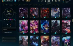 Prata 2 com 130 Champs e 144 Skins ( ADC / SUP )