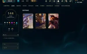 Prata 2 com 130 Champs e 144 Skins ( ADC / SUP )