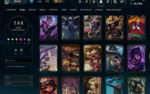 Prata 2 com 130 Champs e 144 Skins ( ADC / SUP )