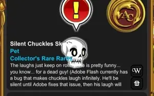 AQW ULTRA RARE ACCOUNT COM SILENT CHUCKLES SKULL HEROMART