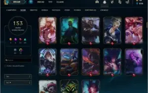 Conta LOL e TFT 153 skin, 4 skin prestígio, 4 skin vitoriosa