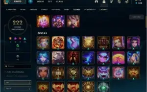 Conta LOL e TFT 153 skin, 4 skin prestígio, 4 skin vitoriosa