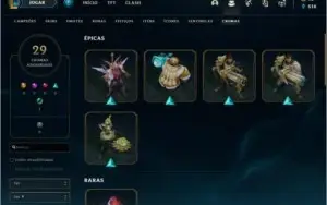 Conta LOL e TFT 153 skin, 4 skin prestígio, 4 skin vitoriosa