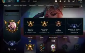 Conta LOL e TFT 153 skin, 4 skin prestígio, 4 skin vitoriosa