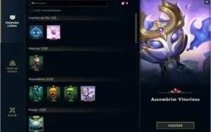 Conta LOL e TFT 153 skin, 4 skin prestígio, 4 skin vitoriosa