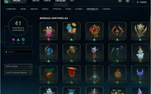 Conta LOL (283 Skins, 5gemas, 295 ícones, 41 sentinelas,7cr)