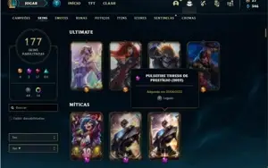Conta bronze 3 com 124 Champs e 177 Skins + 2 Prestigios