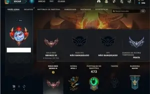 Conta bronze 3 com 124 Champs e 177 Skins + 2 Prestigios