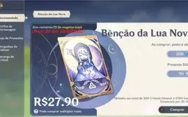 Conta de Genshin AR56 com benção em andamento