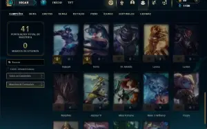 Unranked com 40 Champs e 16 Skins +2 Fragmentos