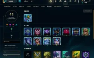 Unranked com 40 Champs e 16 Skins +2 Fragmentos