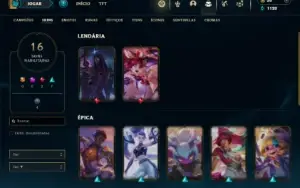 Unranked com 40 Champs e 16 Skins +2 Fragmentos