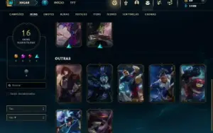 Unranked com 40 Champs e 16 Skins +2 Fragmentos