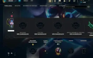Unranked com 40 Champs e 16 Skins +2 Fragmentos