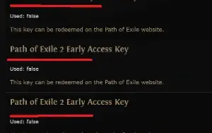 Key Early Acess Path of Exile 2