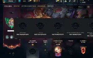 Unranked com 150 Champs e 166 Skins ( ADC / SUP / MID )