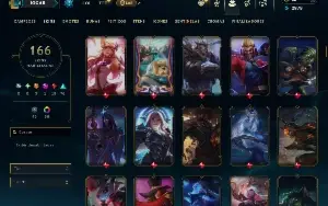 Unranked com 150 Champs e 166 Skins ( ADC / SUP / MID )