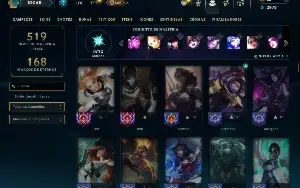 Unranked com 150 Champs e 166 Skins ( ADC / SUP / MID )