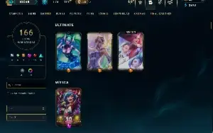 Unranked com 150 Champs e 166 Skins ( ADC / SUP / MID )