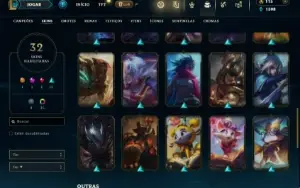 Unranked com 60 Champs e 32 Skins ( SUP / JG / TOP )