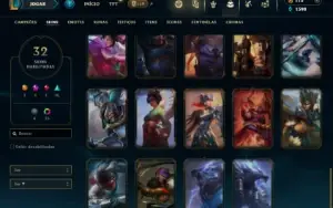 Unranked com 60 Champs e 32 Skins ( SUP / JG / TOP )