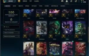 Conta bronze 1 com 9 skins e 33 champs