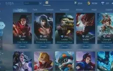 CONTA MOBILE LEGENDS - 43 SKINS - EMBLEMAS QUASE NÍVEL 60