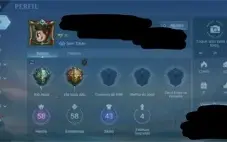 CONTA MOBILE LEGENDS - 43 SKINS - EMBLEMAS QUASE NÍVEL 60