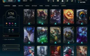 Bronze 3 com TODOS os champs e 176 Skins ( ADC / SUP / TOP )