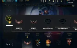 Bronze 3 com TODOS os champs e 176 Skins ( ADC / SUP / TOP )