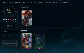 Conta lol MMR alto e várias skins