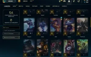 Mestre com 300 PDL + 52 Champs e 9 Skins