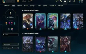 Mestre com 300 PDL + 52 Champs e 9 Skins