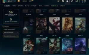 Mestre com 300 PDL + 52 Champs e 9 Skins