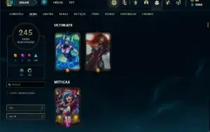 Conta ouro 3 com TODOS os champs e 245 Skins + 600k de Zoe
