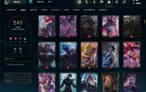 Conta ouro 3 com TODOS os champs e 245 Skins + 600k de Zoe