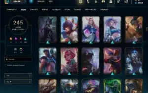 Conta ouro 3 com TODOS os champs e 245 Skins + 600k de Zoe