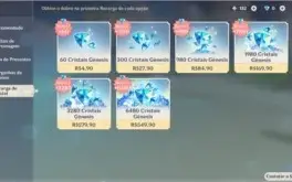 conta genshin ar 51 keqing, kazuha e mona + 5 armas 5 star
