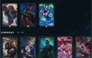 CONTA LEAGUE OF LEGENDS 290 SKINS CRIADA EM 2011