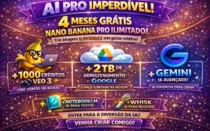 OFICIAL 4 Meses ILIMITADO Nano Banana Pro+Veo 3.1+2TB+Gemini