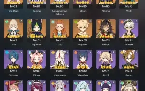 Conta endgame genshin 28 x 5* + 14 armas 5*