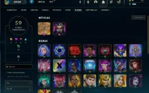Platina 4 com 27 Champs e 5 Skins + 7 Fragmentos