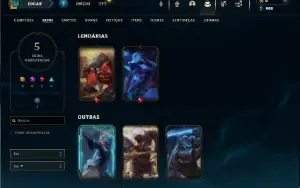 Platina 4 com 27 Champs e 5 Skins + 7 Fragmentos