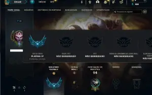 Platina 4 com 27 Champs e 5 Skins + 7 Fragmentos