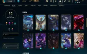 Unranked com 155 champs e 52 Skins ( Criada em 2012 )