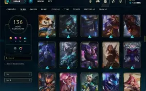 Conta prata 2 com 150 Champs e 136 Skins