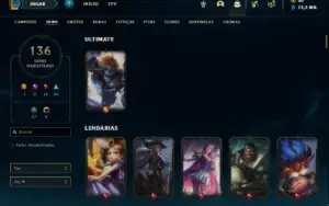 Conta prata 2 com 150 Champs e 136 Skins