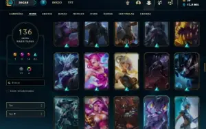 Conta prata 2 com 150 Champs e 136 Skins